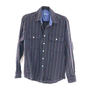 St. Edmonds Wool Shacket Mens M Black Weekend Y2k‎ 80's Travel Retro Fall Casual